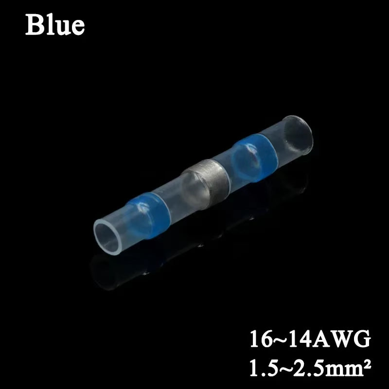 10 ~ 500Pcs Solder Seal Wire Connectors Kit Heat Shrink Butt Crimp Terminals Waterproof Electrical Cable Splice Connector